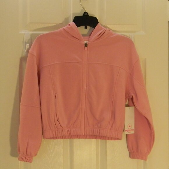 NEW Pink Hoodie Sweater 90 Degree by Reflex Full Zip Pockets NWT Girls Medium 10 - Picture 1 of 3